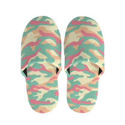 Pastel Camouflage Print Slippers