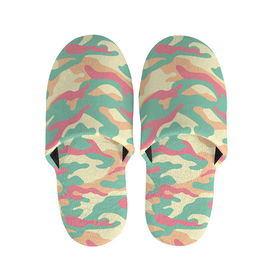 Pastel Camouflage Print Slippers