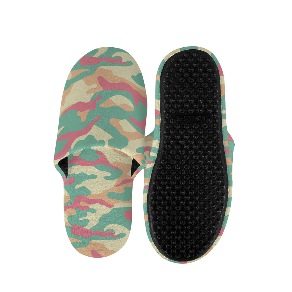 Pastel Camouflage Print Slippers