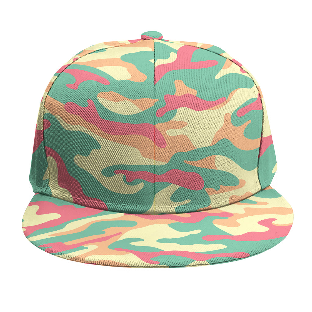 Pastel Camouflage Print Snapback Cap