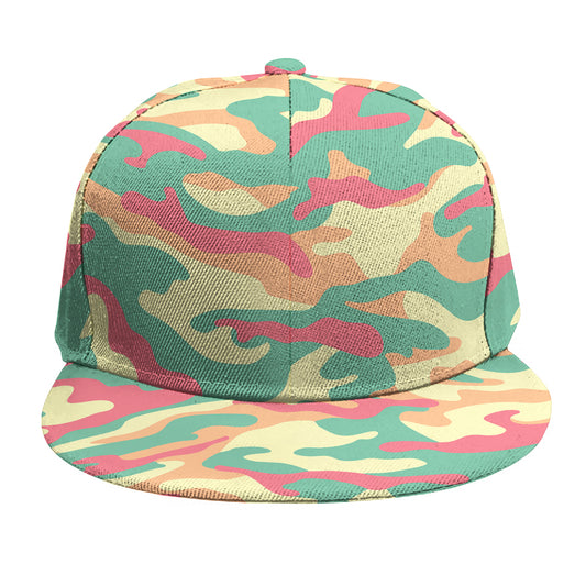 Pastel Camouflage Print Snapback Cap