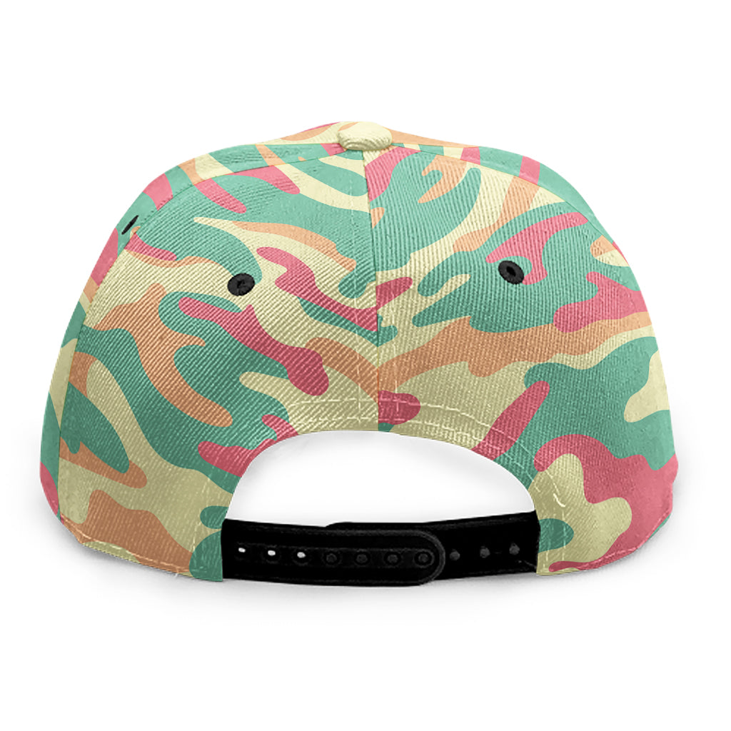 Pastel Camouflage Print Snapback Cap