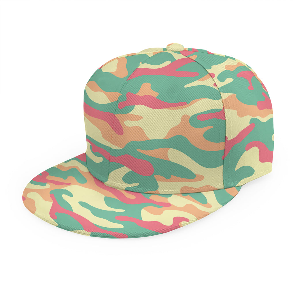 Pastel Camouflage Print Snapback Cap