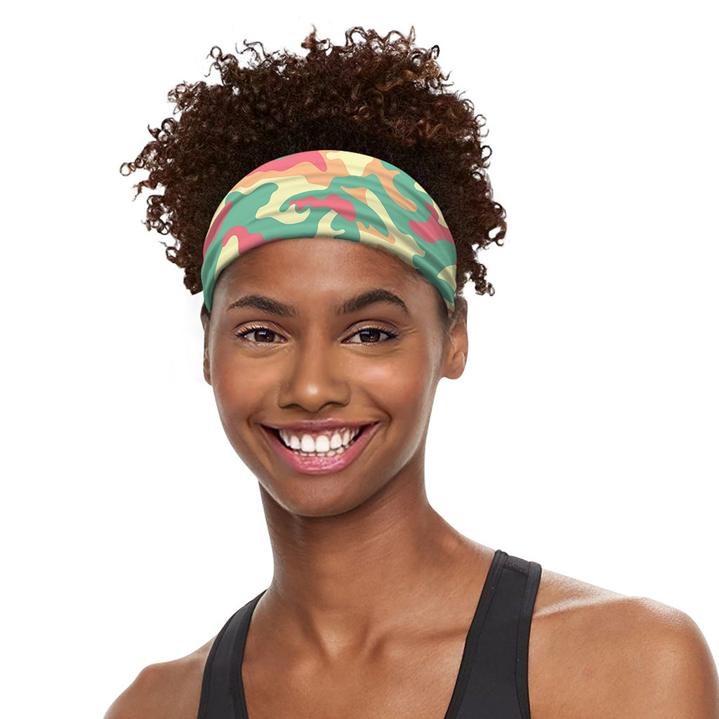 Pastel Camouflage Print Sports Headband