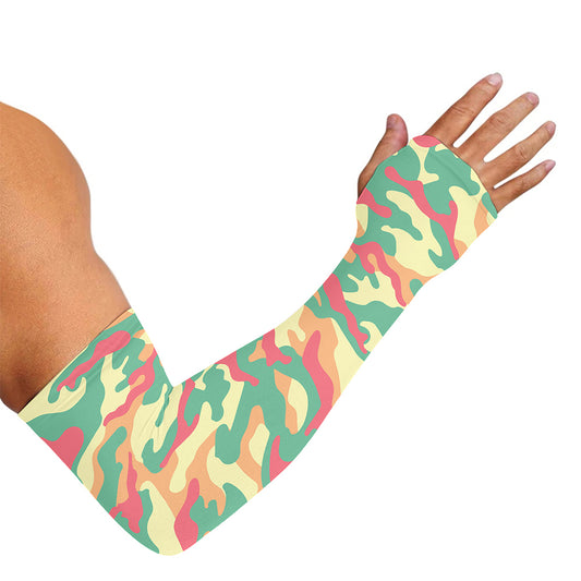 Pastel Camouflage Print Sun Protection Arm Sleeves
