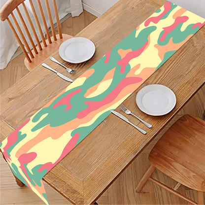 Pastel Camouflage Print Table Runner