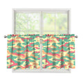 Pastel Camouflage Print Tier Curtains