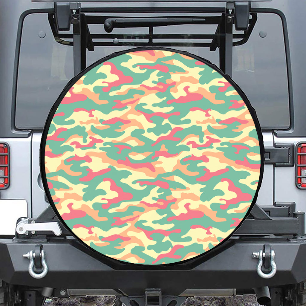 Pastel Camouflage Print Tire Cover
