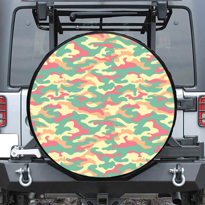 Pastel Camouflage Print Tire Cover