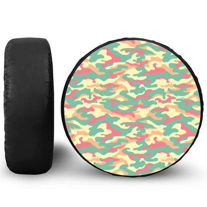 Pastel Camouflage Print Tire Cover