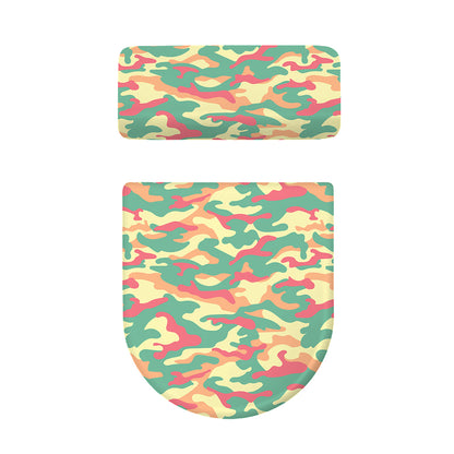 Pastel Camouflage Print Toilet Lid And Tank Cover Set