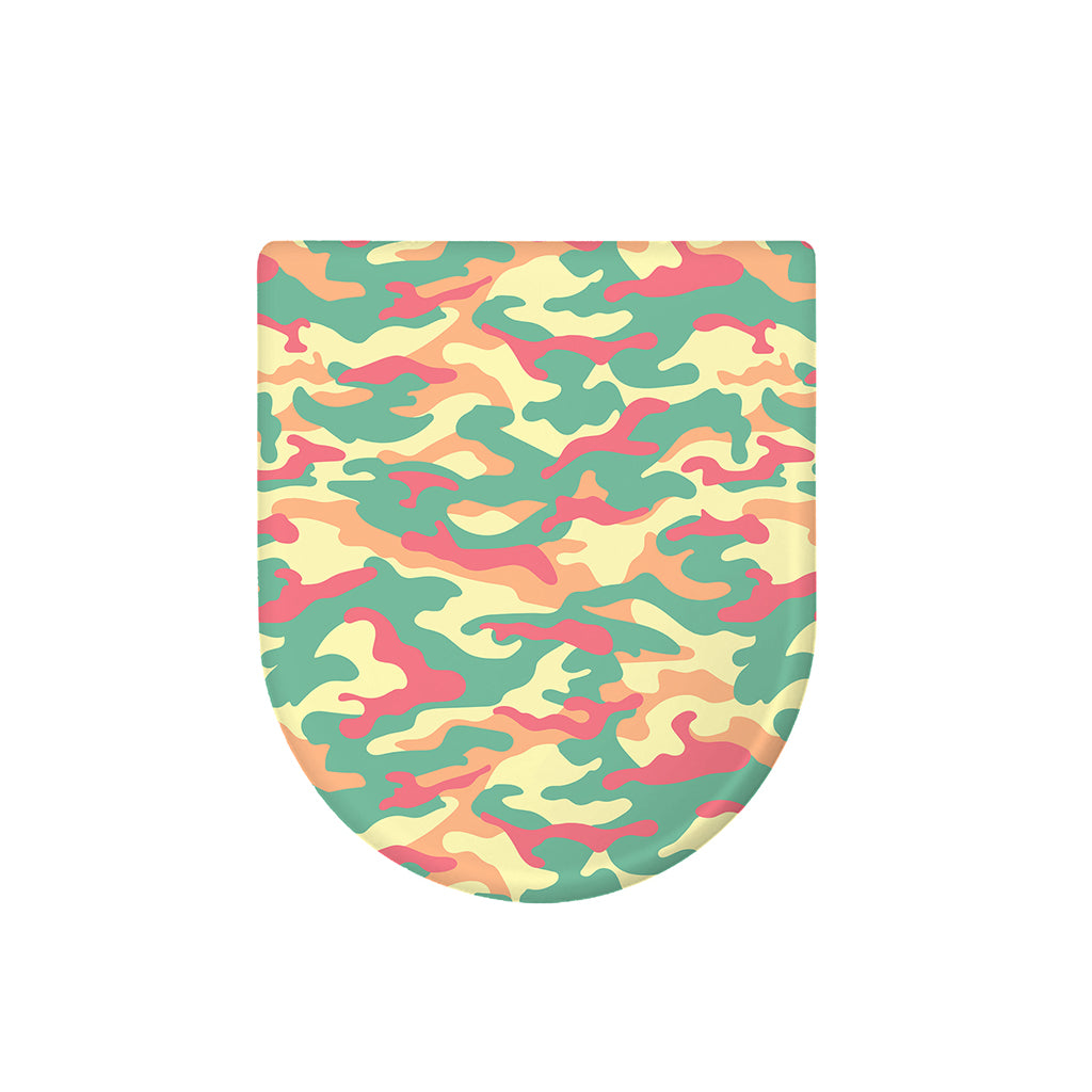 Pastel Camouflage Print Toilet Lid Cover