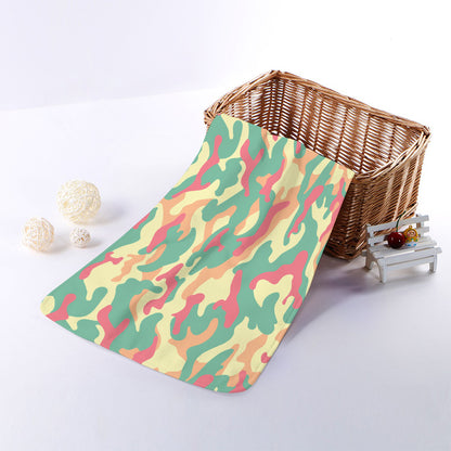 Pastel Camouflage Print Towel