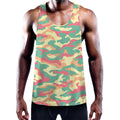 Pastel Camouflage Print Men's Workout Tank Top