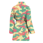Pastel Camouflage Print Women's Bathrobe