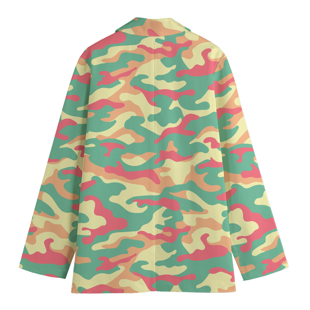 Pastel Camouflage Print Women's Blazer