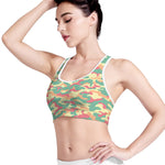 Pastel Camouflage Print Women's Sports Bra