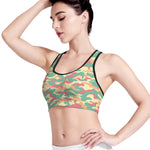 Pastel Camouflage Print Women's Sports Bra