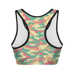Pastel Camouflage Print Women's Sports Bra