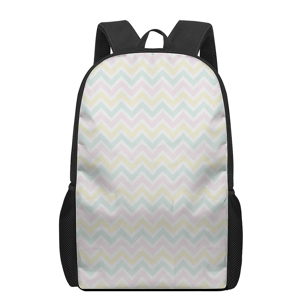 Pastel Chevron Pattern Print 17 Inch Backpack