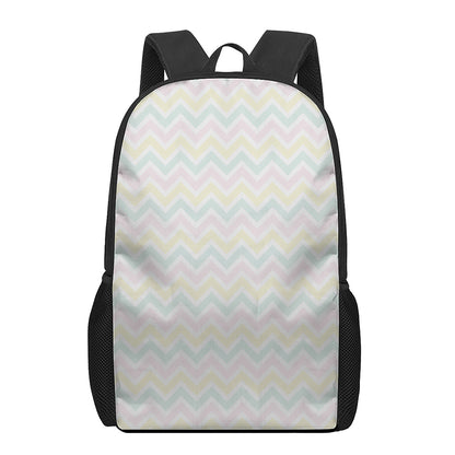 Pastel Chevron Pattern Print 17 Inch Backpack