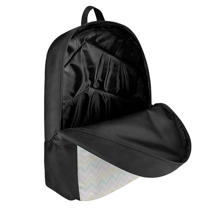 Pastel Chevron Pattern Print 17 Inch Backpack