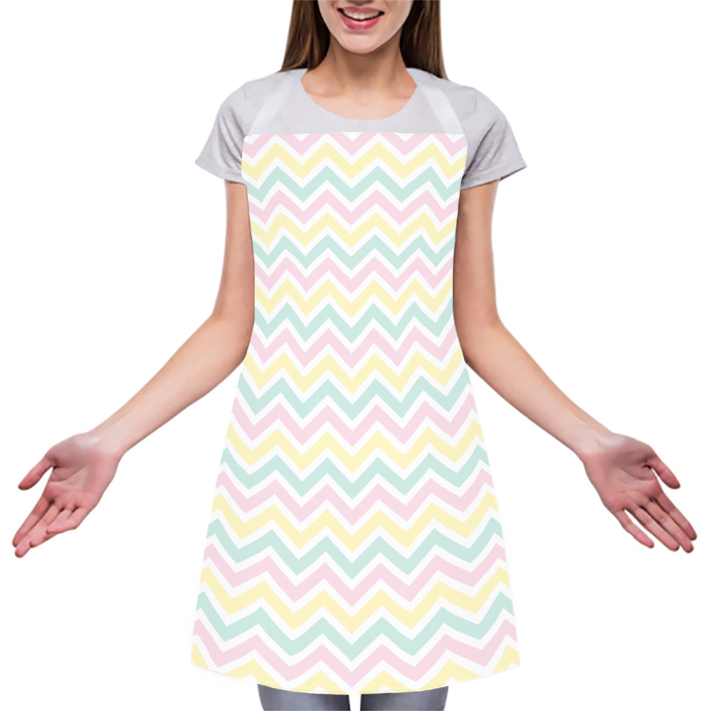 Pastel Chevron Pattern Print Adjustable Apron