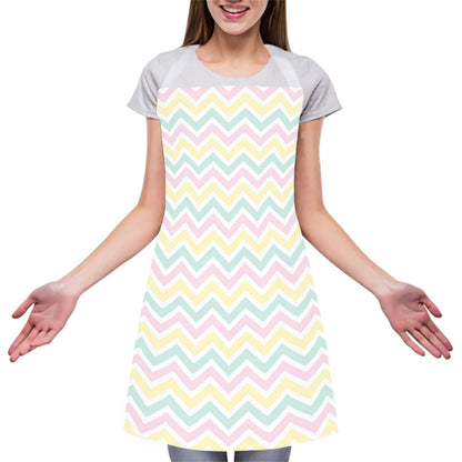 Pastel Chevron Pattern Print Adjustable Apron