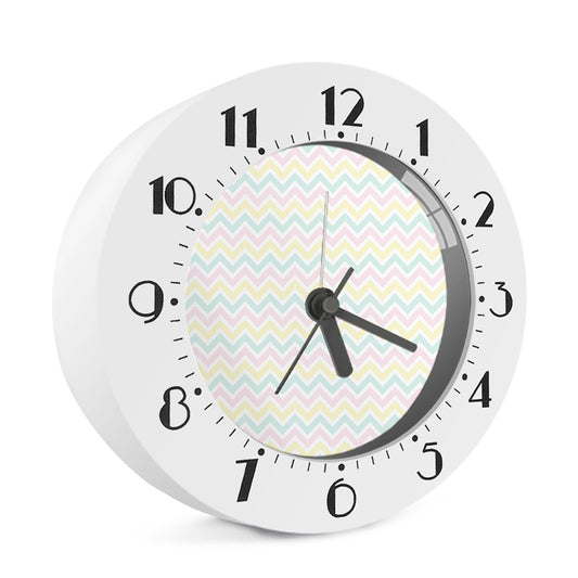 Pastel Chevron Pattern Print Alarm Clock