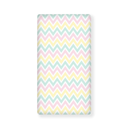 Pastel Chevron Pattern Print Baby Crib Sheet