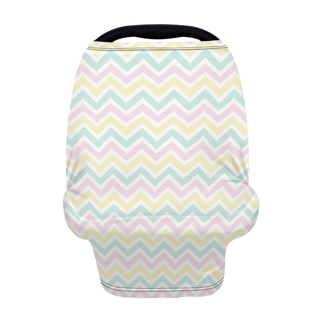 Pastel Chevron Pattern Print Baby Seat Cover