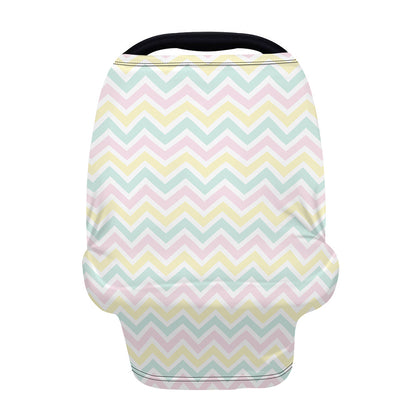 Pastel Chevron Pattern Print Baby Seat Cover