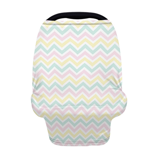 Pastel Chevron Pattern Print Baby Seat Cover