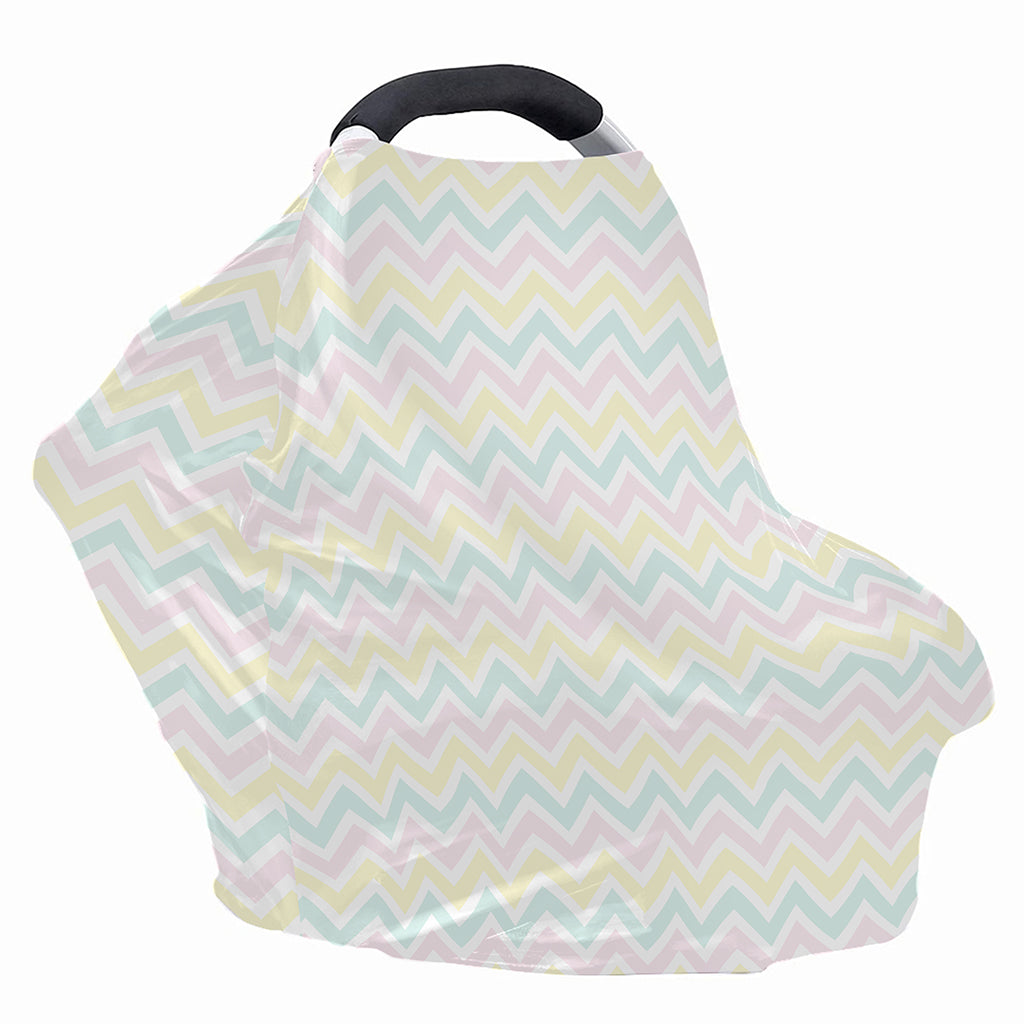 Pastel Chevron Pattern Print Baby Seat Cover