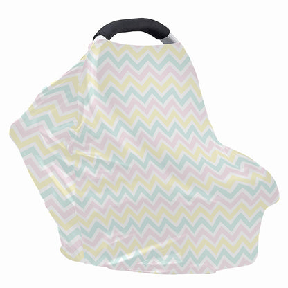 Pastel Chevron Pattern Print Baby Seat Cover