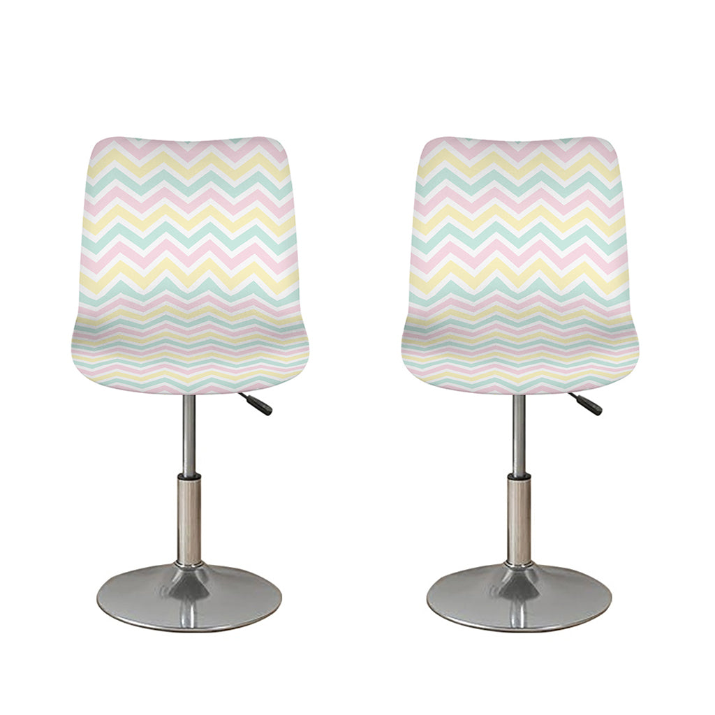 Pastel Chevron Pattern Print Bar Stool Covers