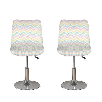 Pastel Chevron Pattern Print Bar Stool Covers