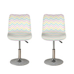 Pastel Chevron Pattern Print Bar Stool Covers