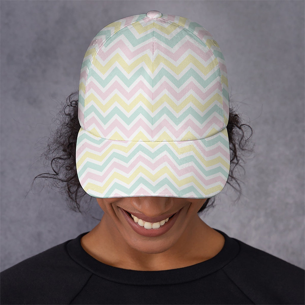 Pastel Chevron Pattern Print Baseball Cap