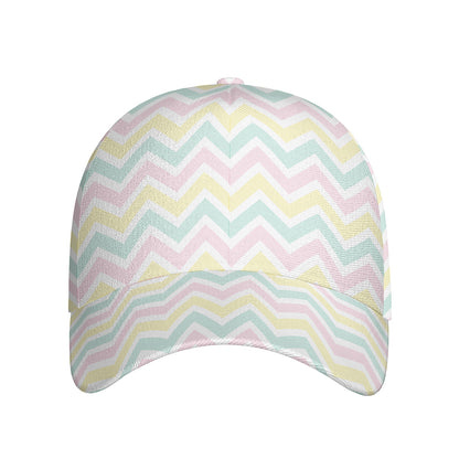Pastel Chevron Pattern Print Baseball Cap