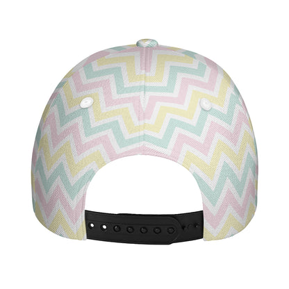 Pastel Chevron Pattern Print Baseball Cap