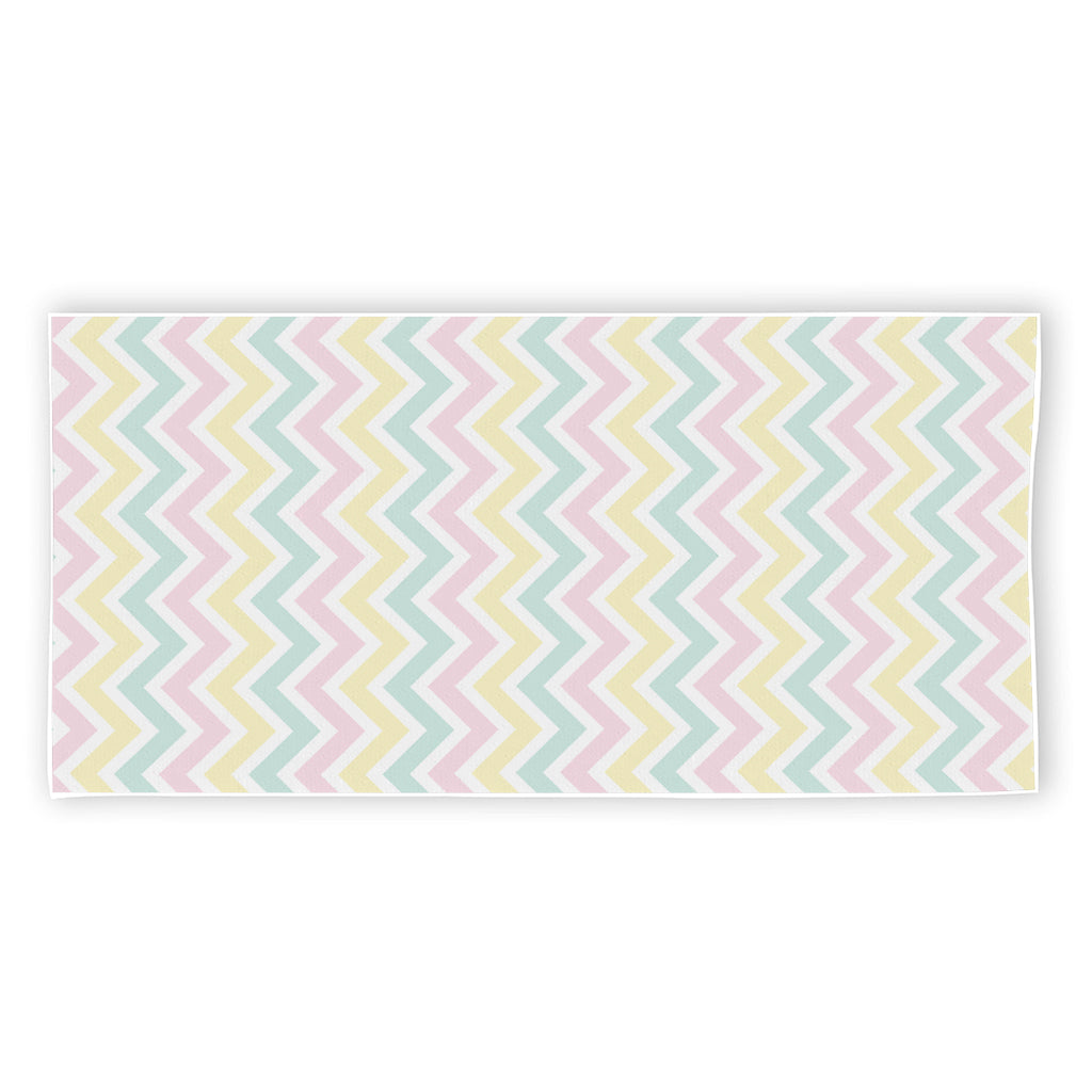 Pastel Chevron Pattern Print Beach Towel