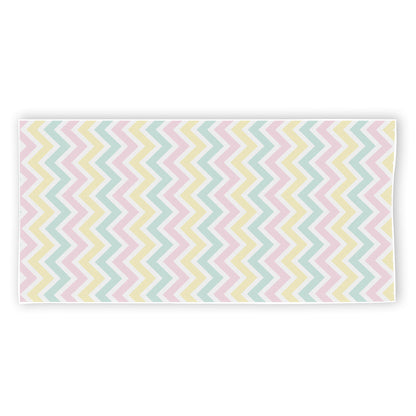 Pastel Chevron Pattern Print Beach Towel