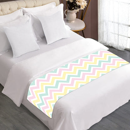 Pastel Chevron Pattern Print Bed Runner