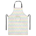 Pastel Chevron Pattern Print Bib Apron With Pocket