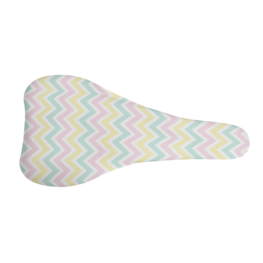 Pastel Chevron Pattern Print Bicycle Seat Cover