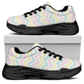 Pastel Chevron Pattern Print Black Chunky Shoes