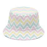 Pastel Chevron Pattern Print Bucket Hat