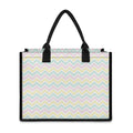 Pastel Chevron Pattern Print Canvas Tote Bag