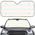 Pastel Chevron Pattern Print Car Windshield Sun Shade
